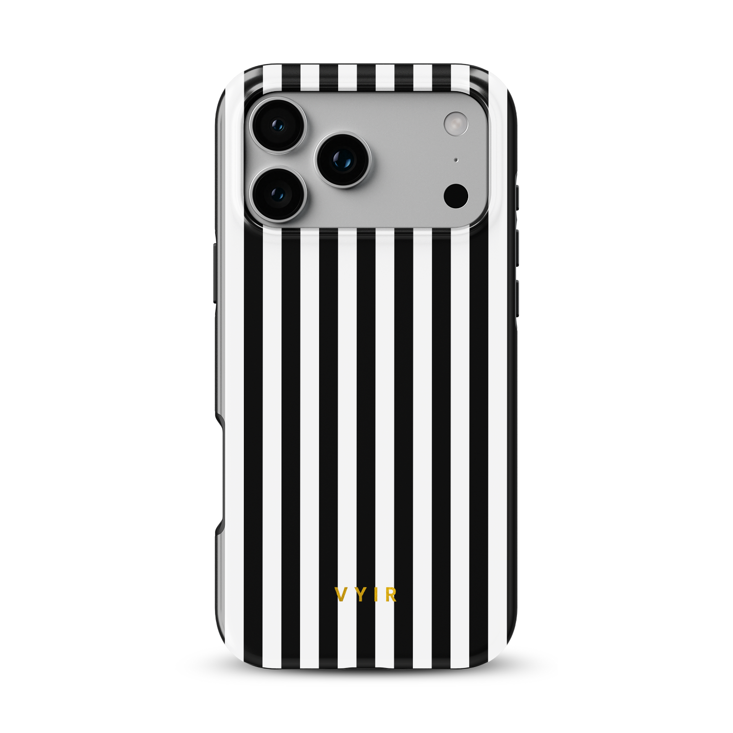 Vertical Stripes, Black and White - Shockproof Phone Case - VYIR