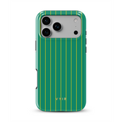 Vertical Stripes, Goldline Green - Shockproof MagSafe iPhone Case - VYIR