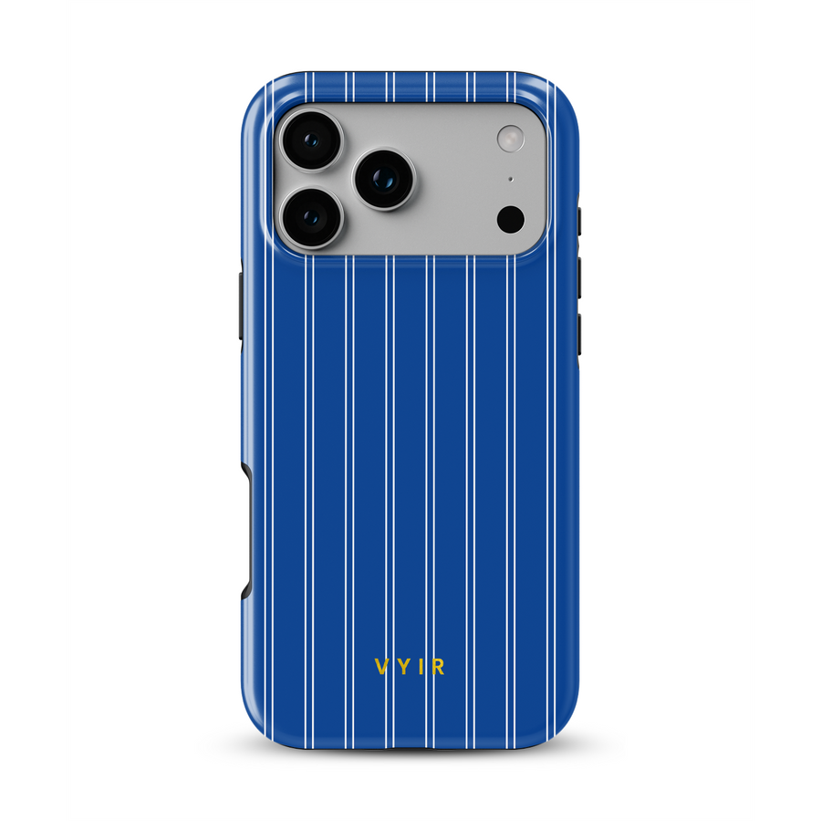 Pystysuuntaiset raidat, Mediterranean Blue - Iskunkestävä MagSafe-iPhonekuori