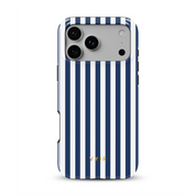 Vertical Stripes, Old Money Blue - Shockproof MagSafe iPhone Case - VYIR
