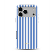 Vertical Stripes, Parisian Blue - Shockproof MagSafe iPhone Case - VYIR