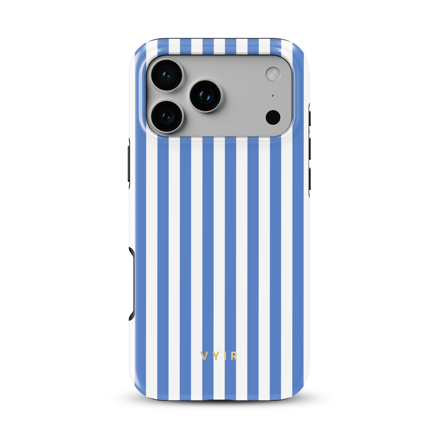 Vertical Stripes, Parisian Blue - Shockproof MagSafe iPhone Case - VYIR