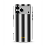 Vertical Stripes, Pinstripe Black and White - Tough MagSafe iPhone Kuori
