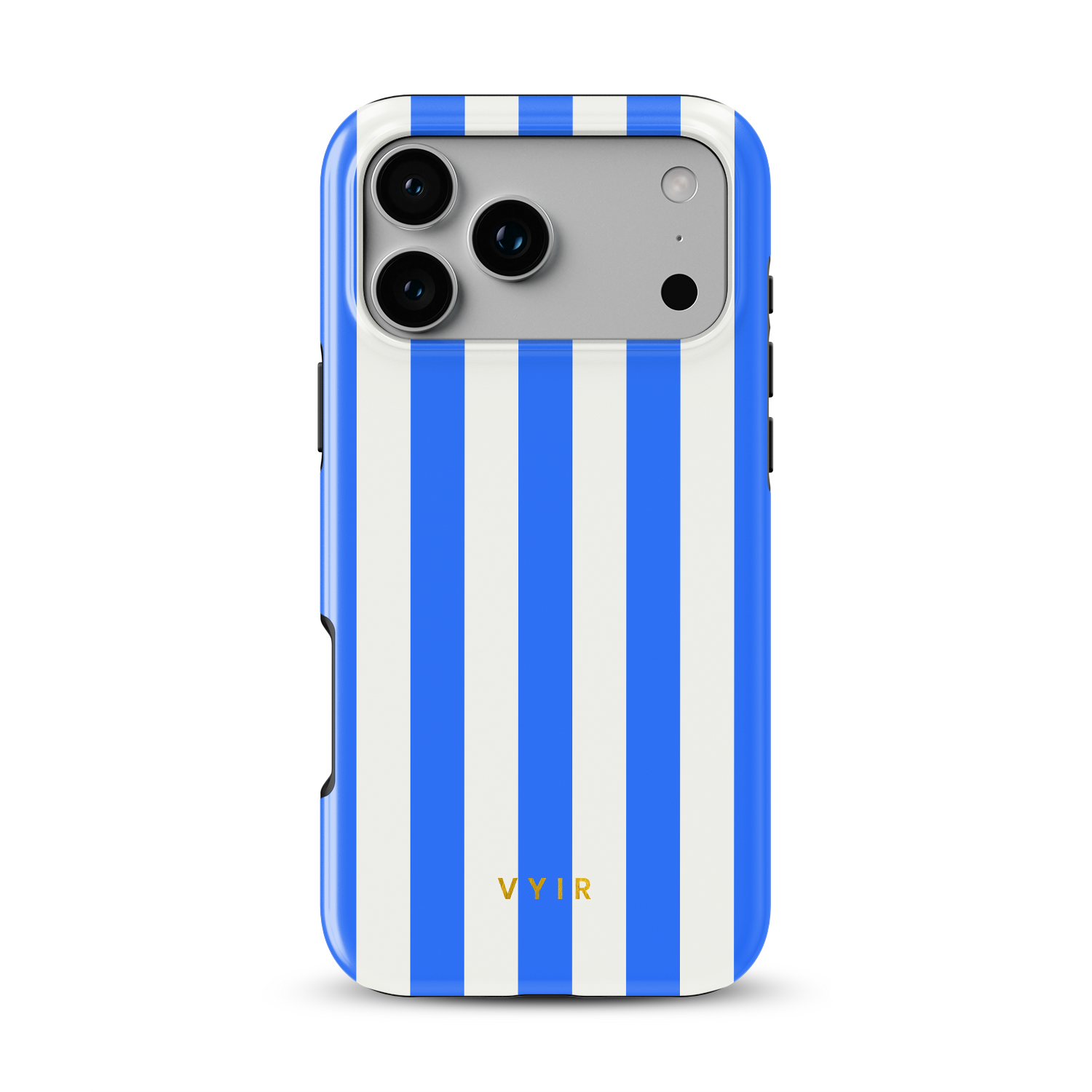Vertical Stripes, Riviera Blue - Shockproof MagSafe iPhone Case - VYIR