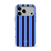 Vertical Stripes, Rivoli Blue - Shockproof MagSafe iPhone Case - VYIR