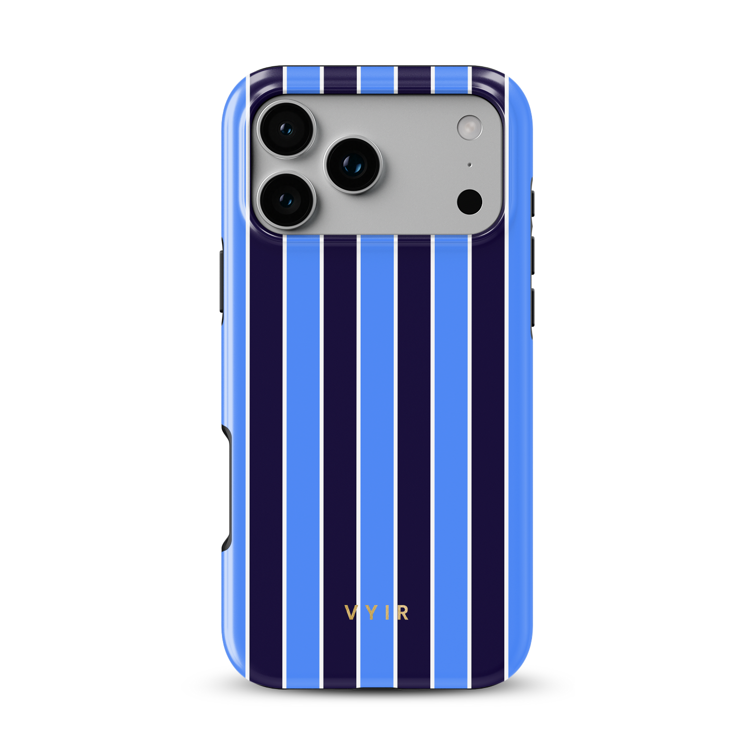 Vertical Stripes, Rivoli Blue - Shockproof Phone Case - VYIR
