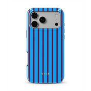Vertical Stripes, Track Blue - Shockproof MagSafe iPhone Case - VYIR
