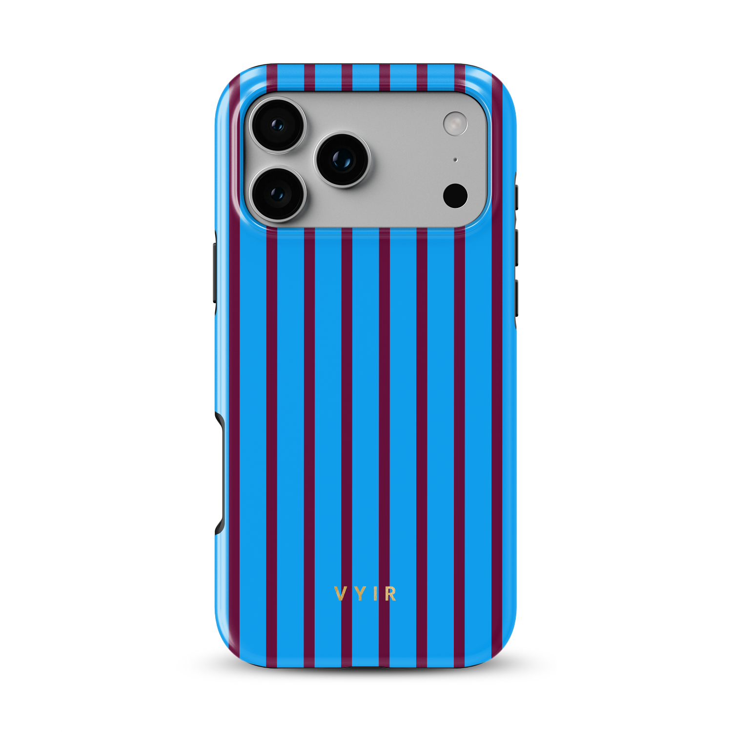 Vertical Stripes, Track Blue - Shockproof MagSafe iPhone Case - VYIR