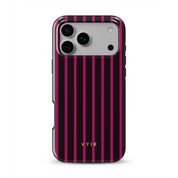 Vertical Stripes, Wine Red - Shockproof MagSafe iPhone Case - VYIR