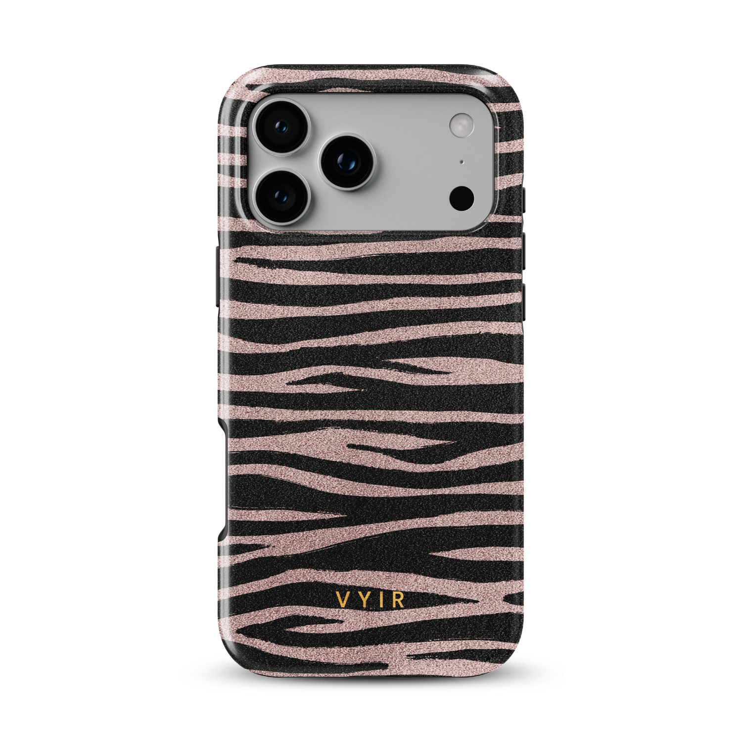 Zebra Gleam Rose Gold - Shockproof MagSafe iPhone Case - VYIR