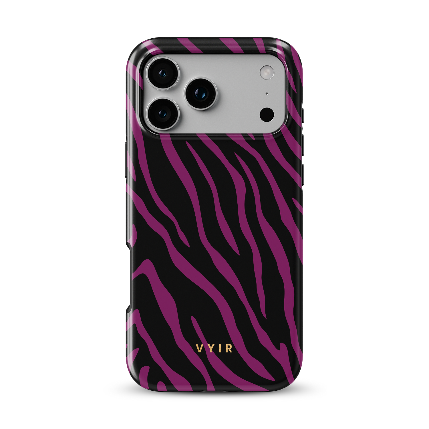 Zebra Luxe, Burgundy - Shockproof MagSafe iPhone Case - VYIR