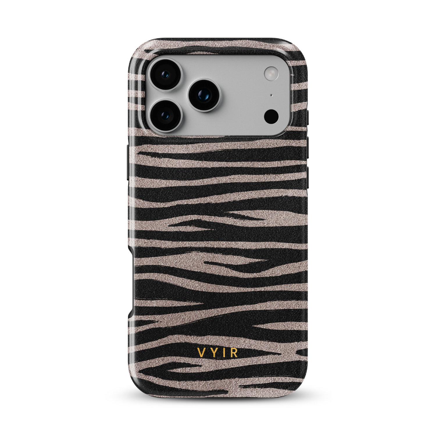 Zebra Gleam Mocha - Shockproof MagSafe iPhone Case - VYIR