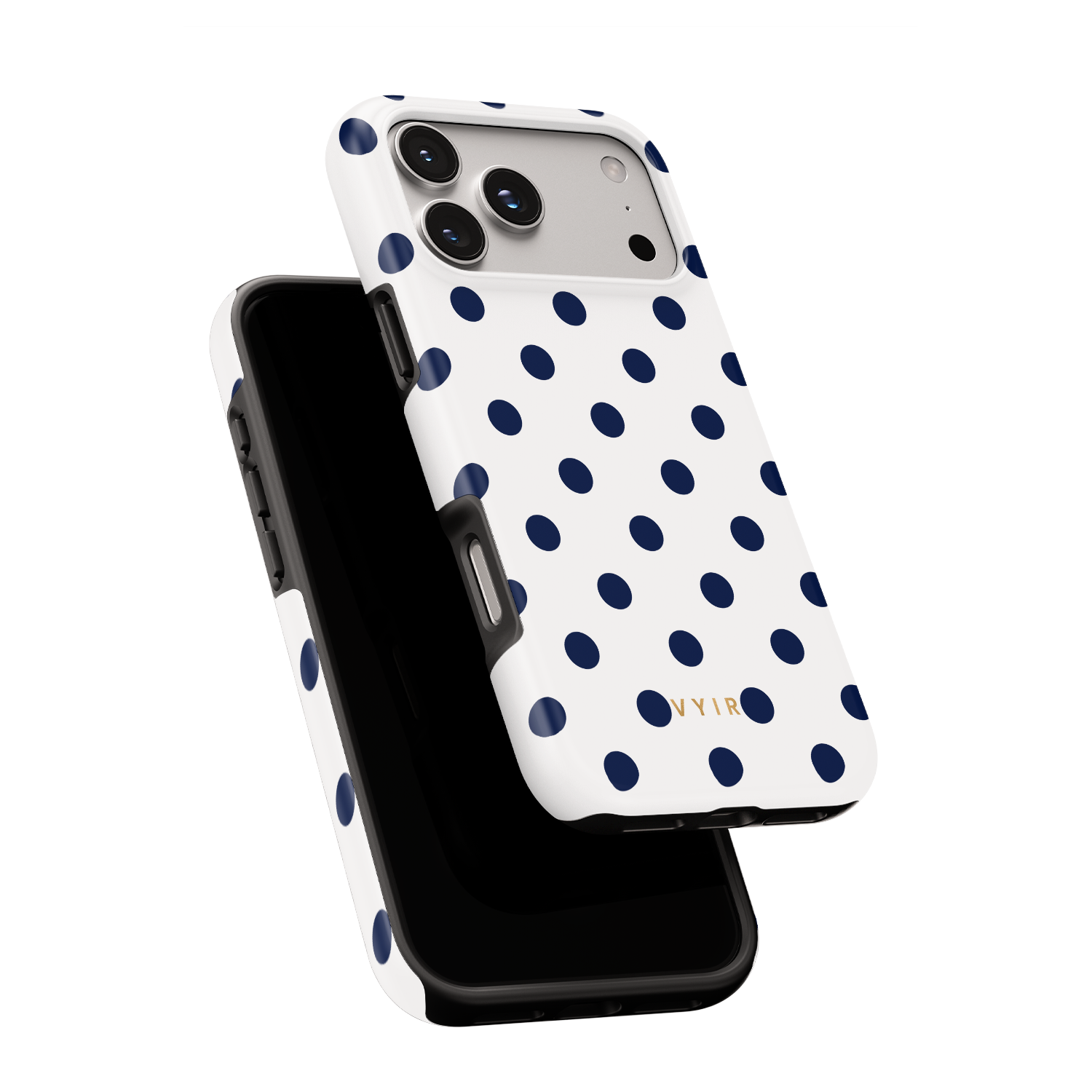 Classic Polka Dots, Sailor Blue - Shockproof Phone Case - VYIR