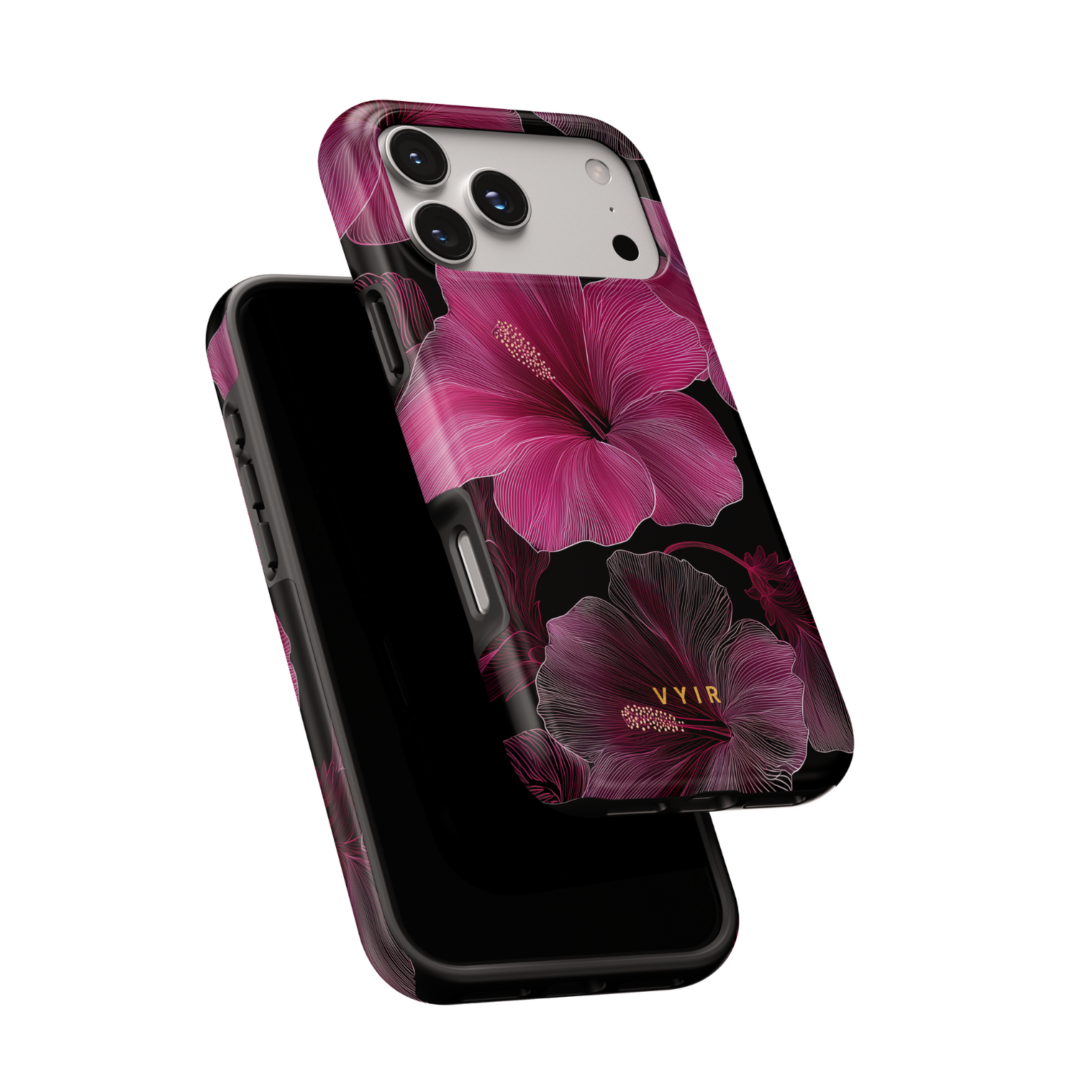 Midnight Hibiscus - Shockproof MagSafe iPhone Case - VYIR