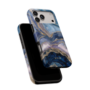 Golden Luxe Marble Blue - Shockproof MagSafe iPhone Case - VYIR
