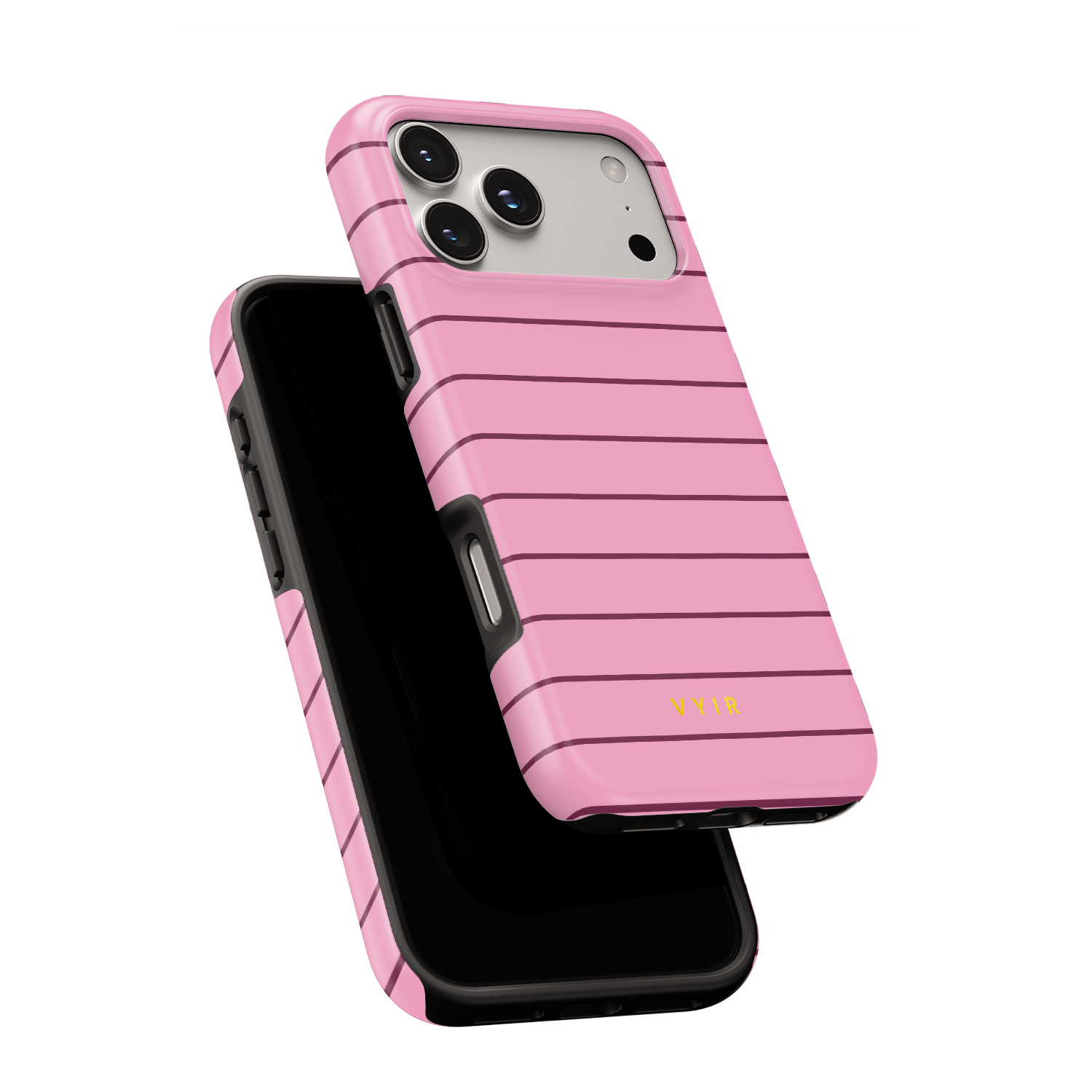 Horizontal Stripes, Blush Pink - Shockproof MagSafe iPhone Case - VYIR