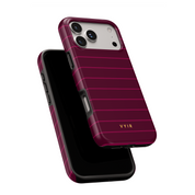 Horizontal Stripes, Merlot - Shockproof MagSafe iPhone Case - VYIR