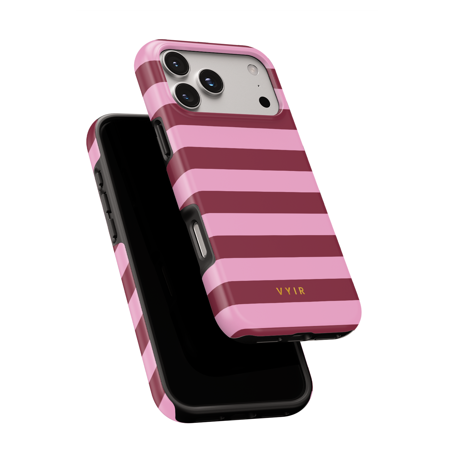 Horizontal Stripes, Candy Pink - Shockproof MagSafe iPhone Case - VYIR