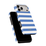 Horizontal Stripes, Parisian Blue - Shockproof MagSafe iPhone Case - VYIR