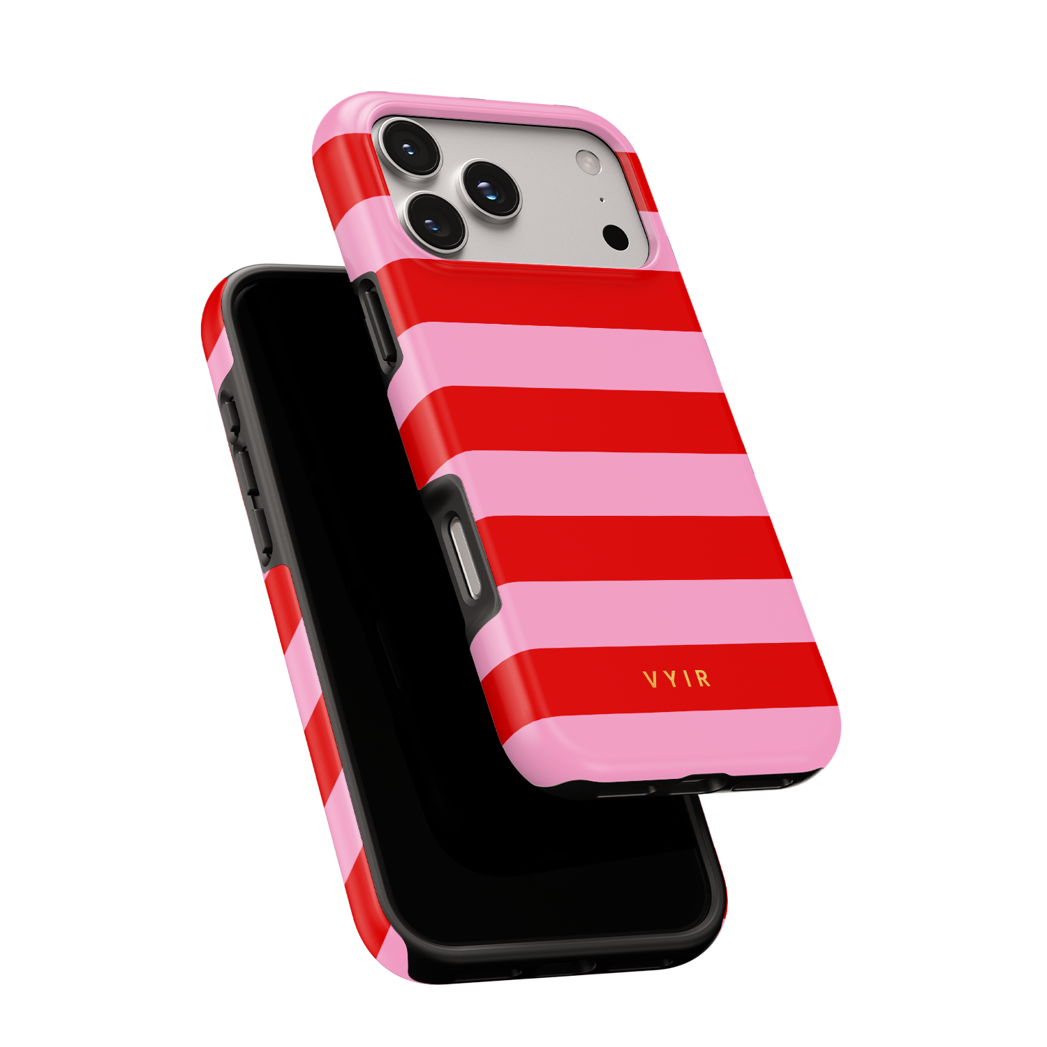 Horizontal Stripes, Red Blush - Shockproof MagSafe iPhone Case - VYIR