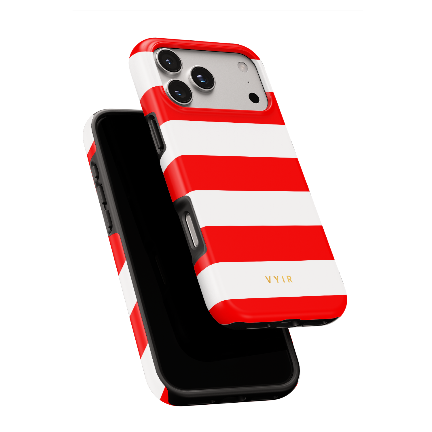 Horizontal Stripes, Red Silk - Shockproof MagSafe iPhone Case - VYIR