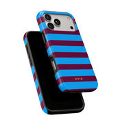 Horizontal Stripes, Track Blue - Shockproof MagSafe iPhone Case - VYIR