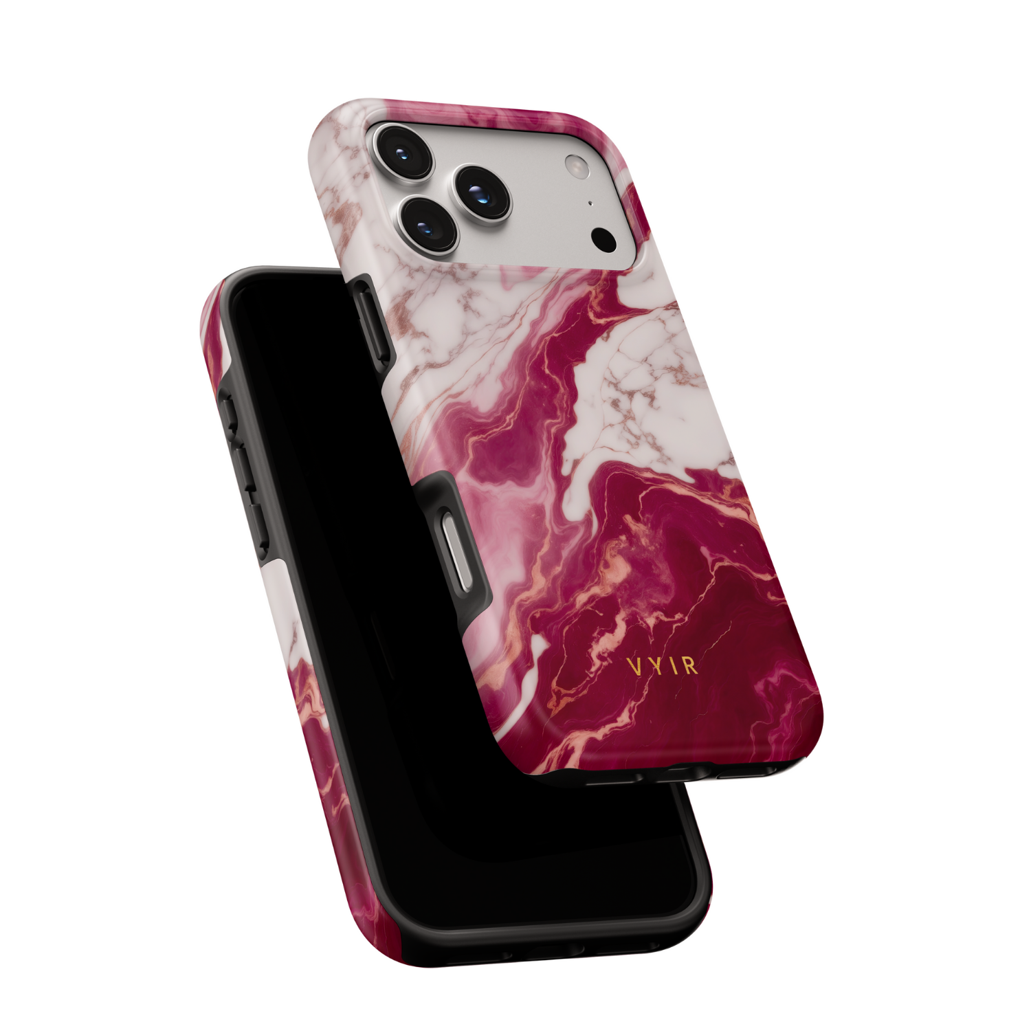 Italian Marble Burgundy - Shockproof MagSafe iPhone Case - VYIR
