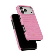 Croc Leather Print Pink - Shockproof MagSafe iPhone Case - VYIR