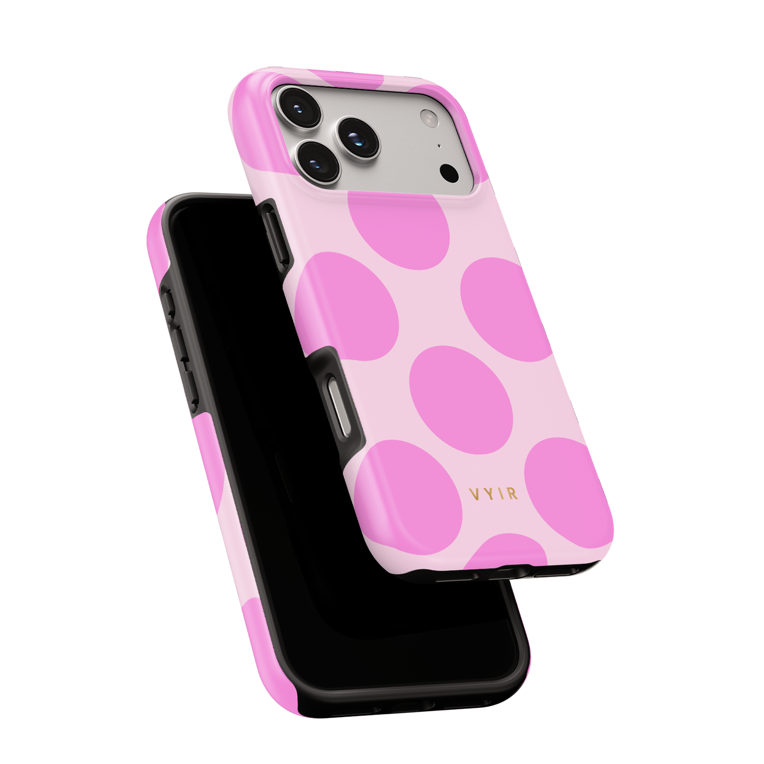 Large Polka Dots, Bubbly Pink - Shockproof MagSafe iPhone Case - VYIR