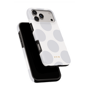 Large Polka Dots, Cloud Gray - Shockproof MagSafe iPhone Case - VYIR