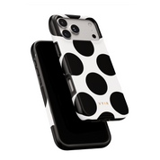 Large Polka Dots, Mono Black - Shockproof MagSafe iPhone Case - VYIR