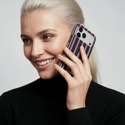 Luxe Stripes, Plum - Shockproof MagSafe iPhone Case - VYIR