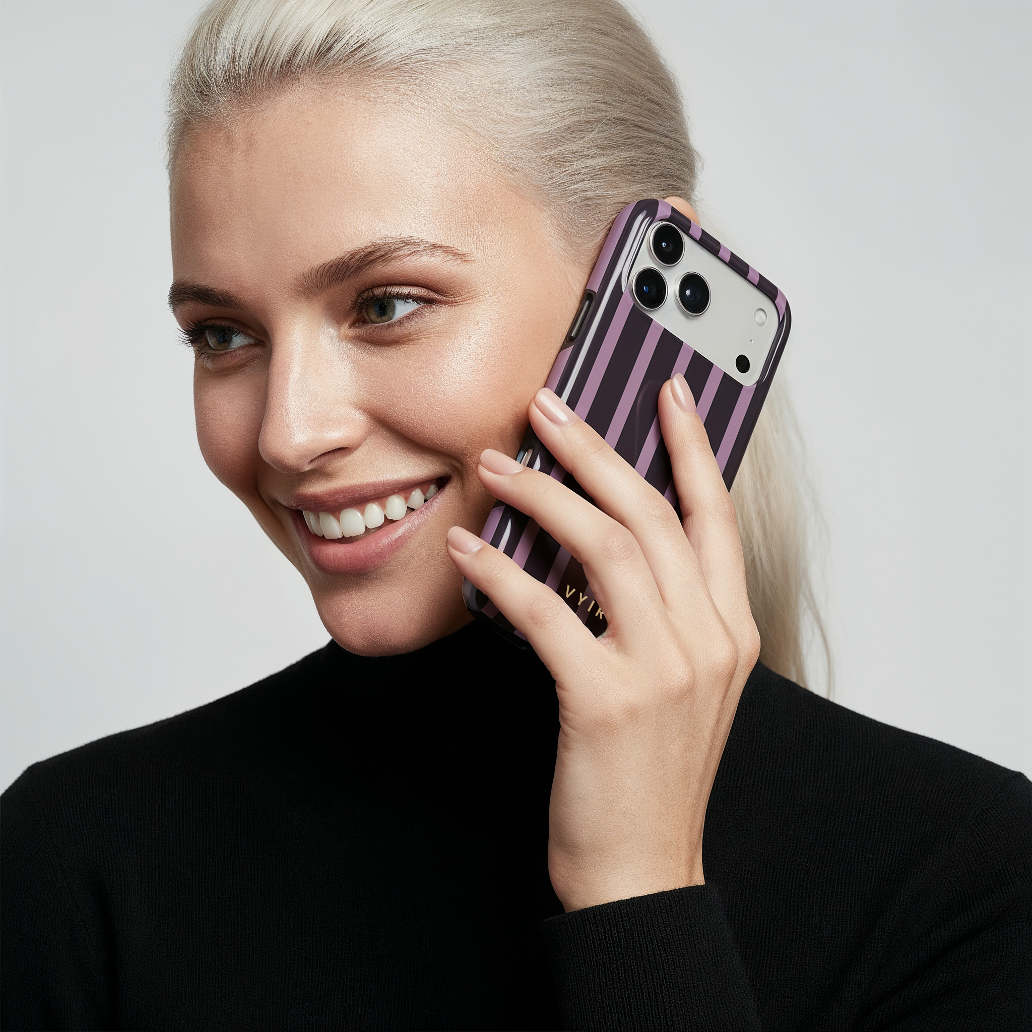 Luxe Stripes, Plum - Shockproof MagSafe iPhone Case - VYIR