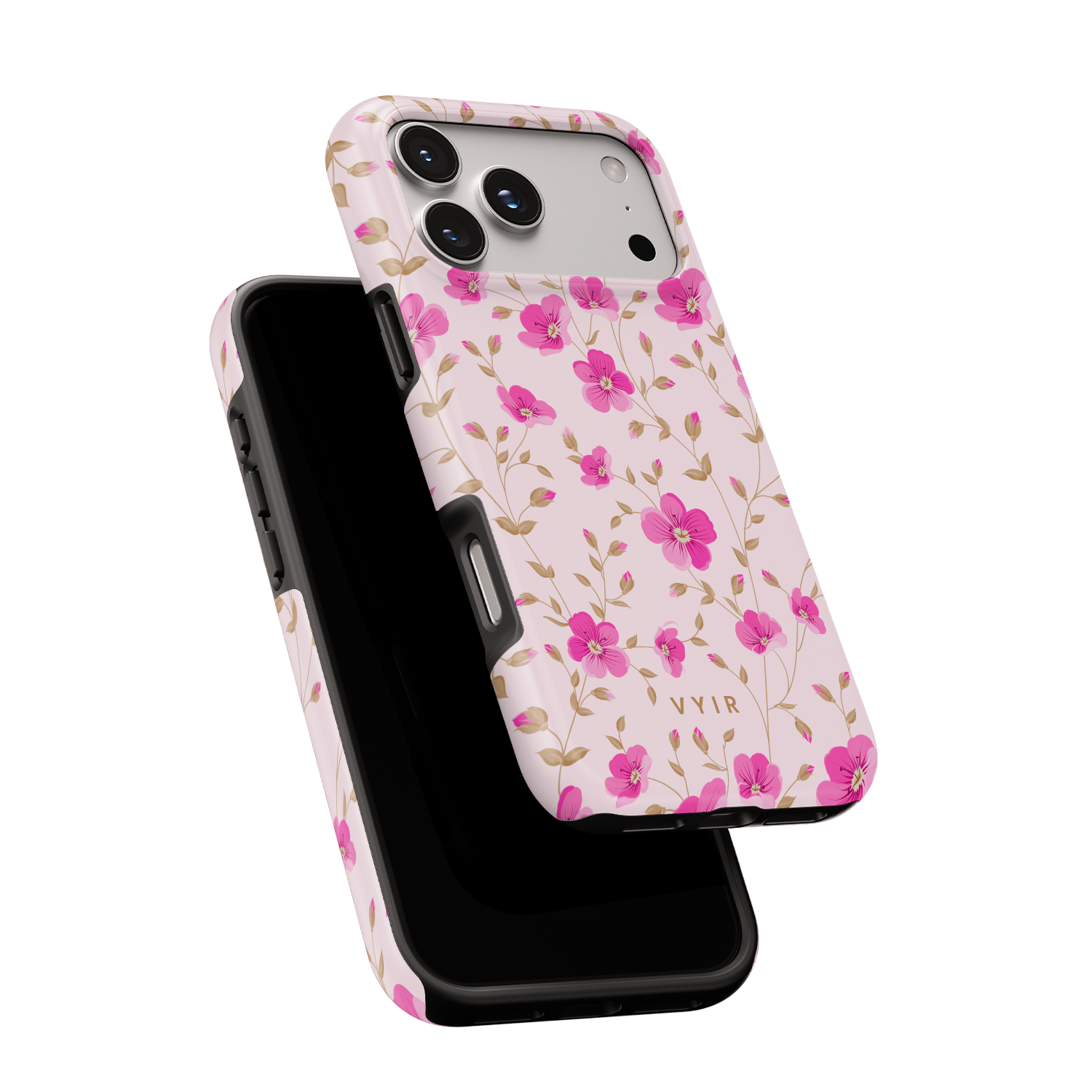 Pink Meadow Touch - Shockproof MagSafe iPhone Case - VYIR
