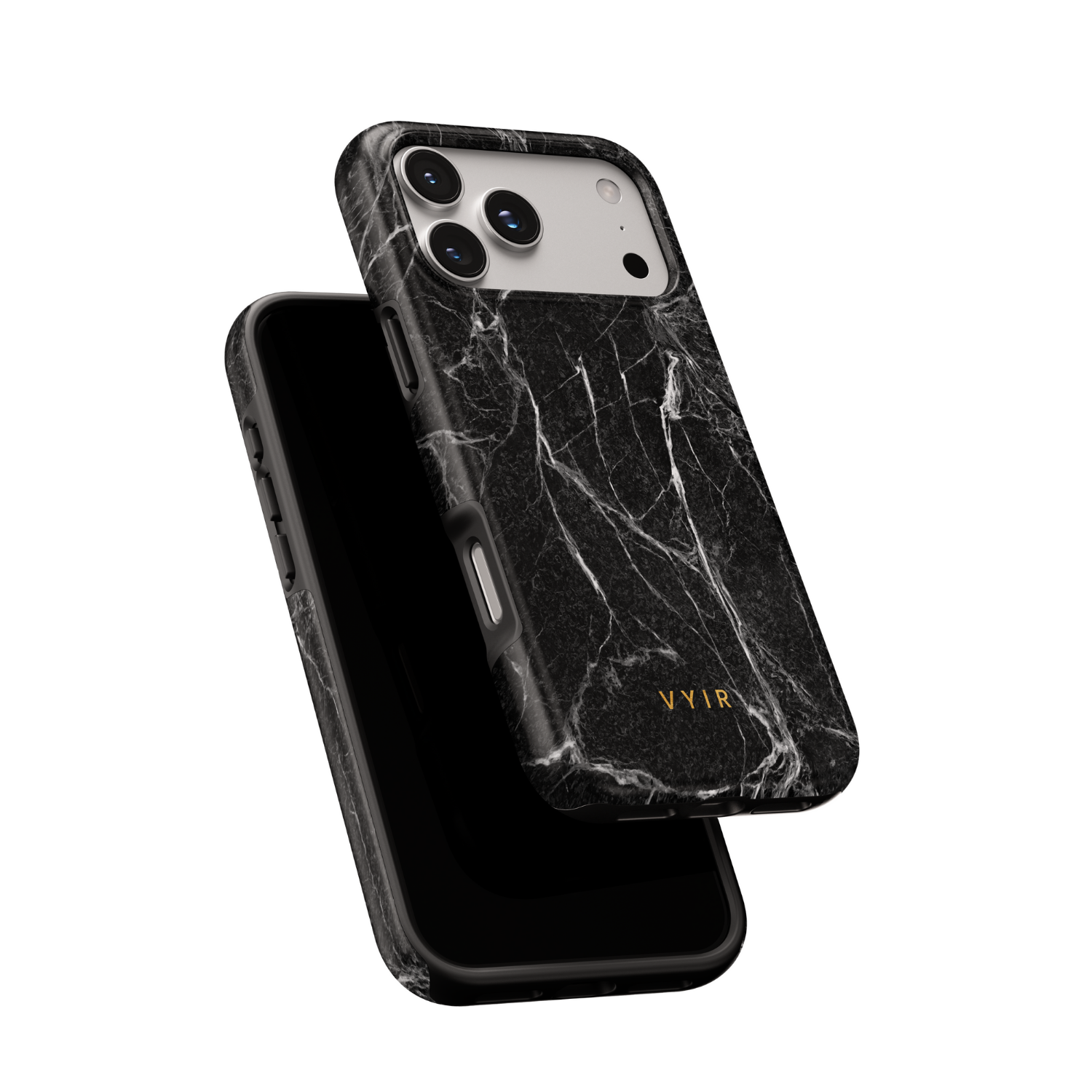 Pure Marble Black - Shockproof MagSafe iPhone Case - VYIR
