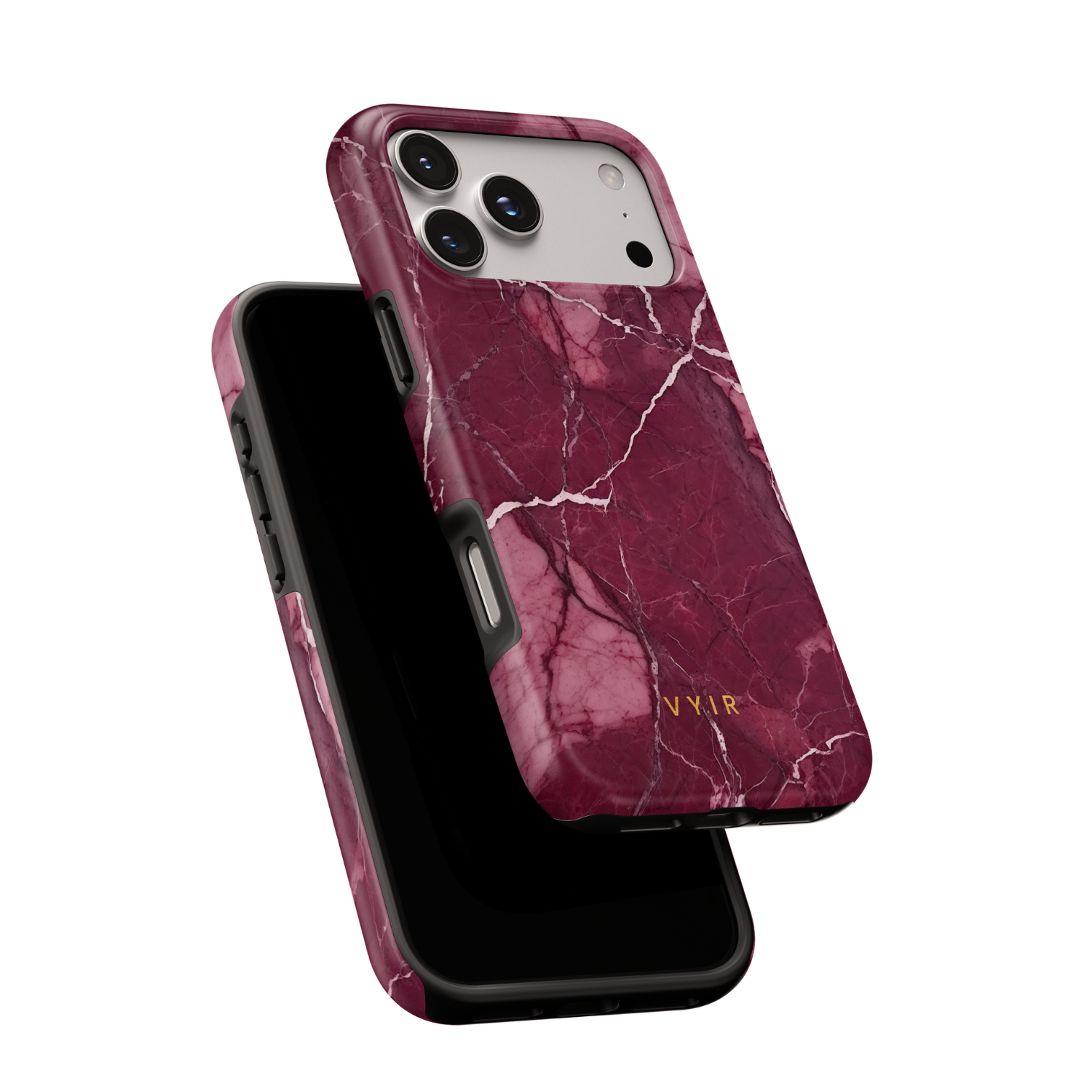 Pure Marble Burgundy - Shockproof MagSafe iPhone Case - VYIR