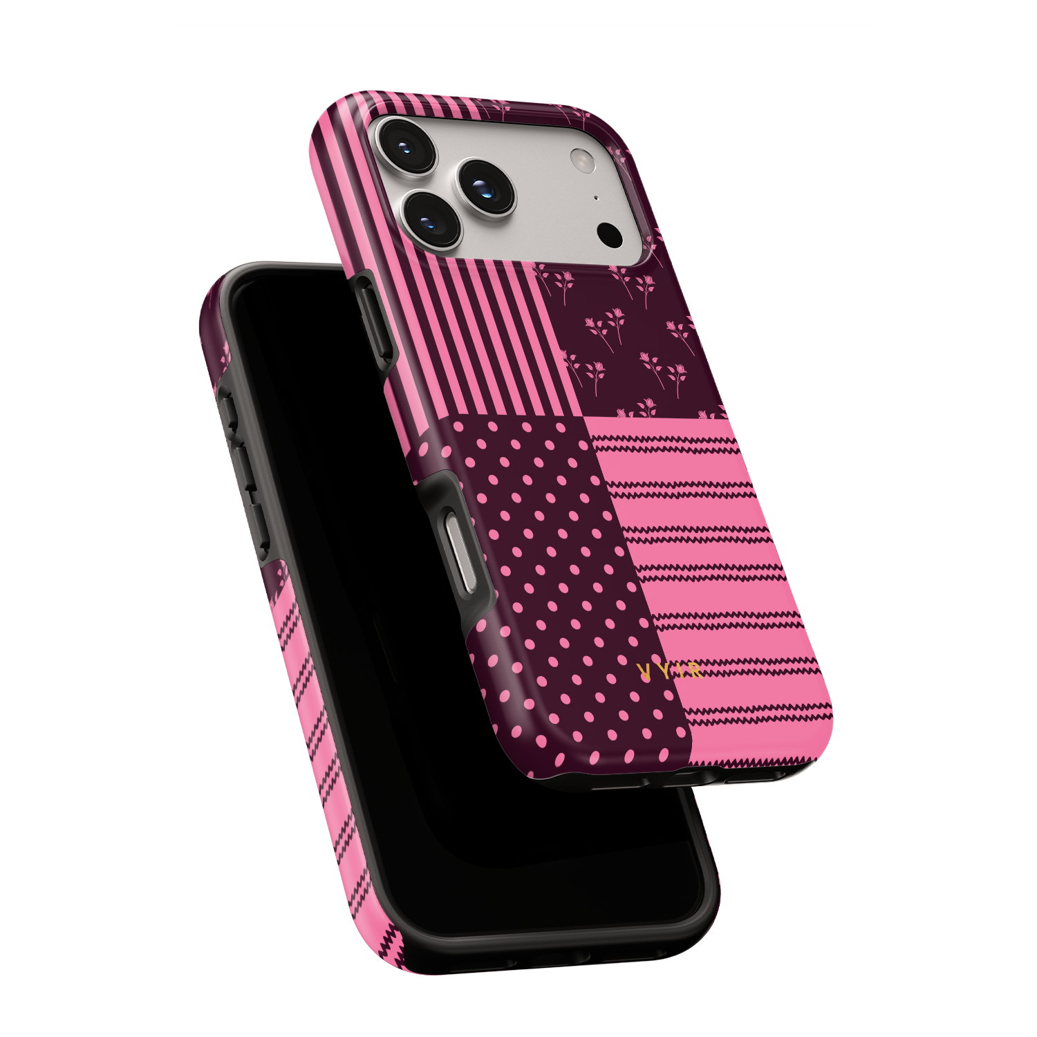 VYIR Signature 4-Checker, Burgundy - Shockproof MagSafe iPhone Case - VYIR