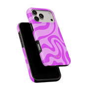 Swirl Lines, Light Pink - Shockproof MagSafe iPhone Case - VYIR