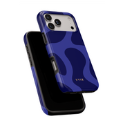 Swirl Lines, Navy Blue - Shockproof MagSafe iPhone Case - VYIR