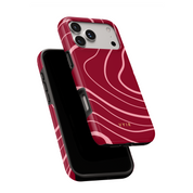 Swirl Lines, Pink & Red - Shockproof MagSafe iPhone Case - VYIR