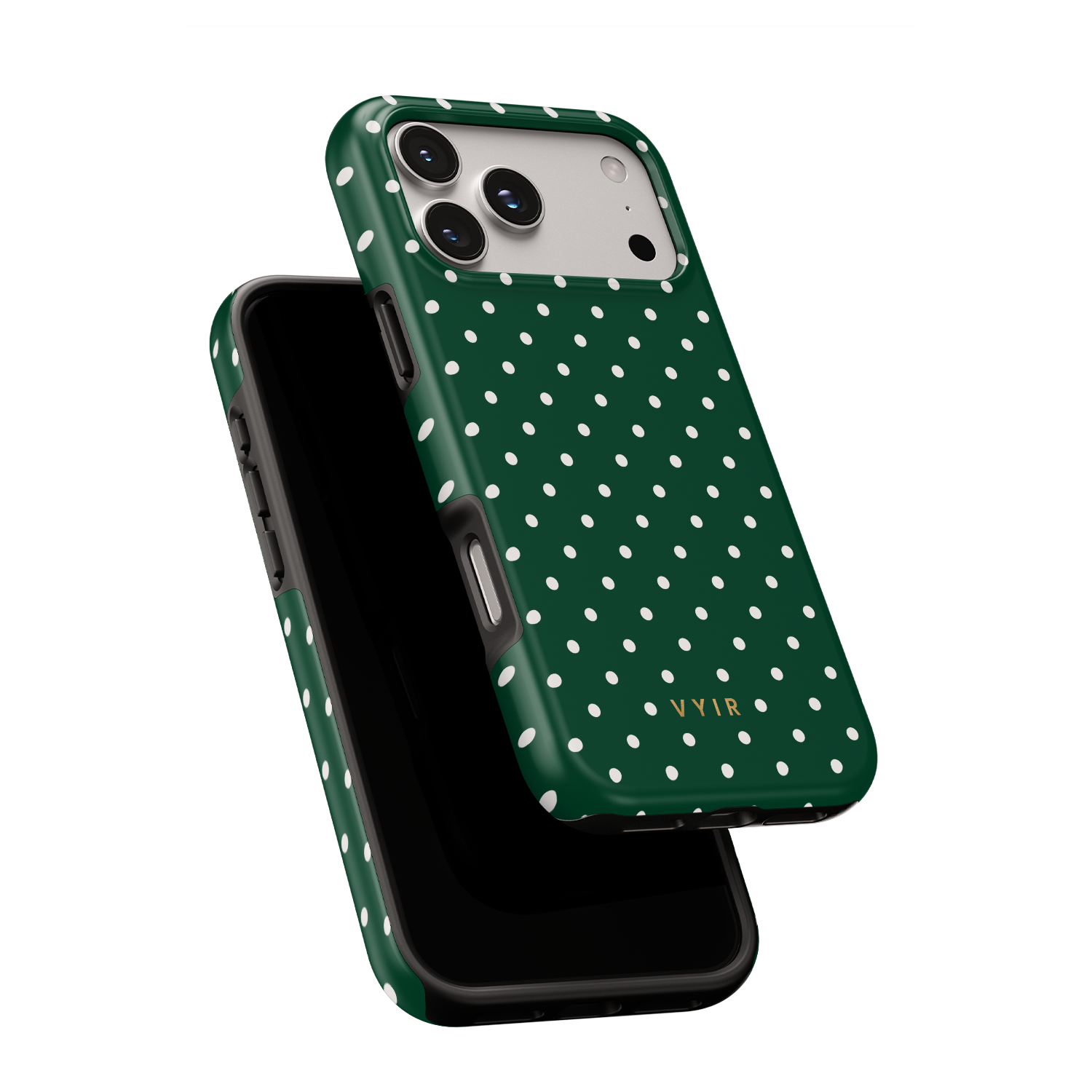 Tiny Polka Dots, Forest Green - Shockproof MagSafe iPhone Case - VYIR