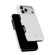 Tiny Polka Dots, Pearl White - Shockproof MagSafe iPhone Case - VYIR