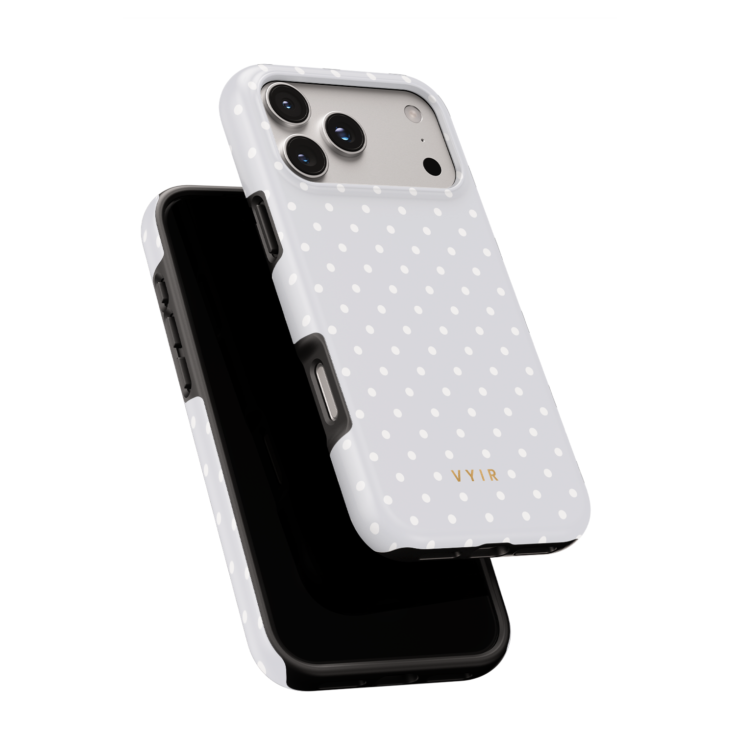 Tiny Polka Dots, Pearl White - Shockproof Phone Case - VYIR