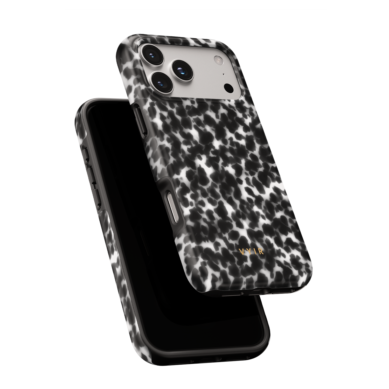 Tortoiseshell, Black and White - Shockproof MagSafe iPhone Case - VYIR