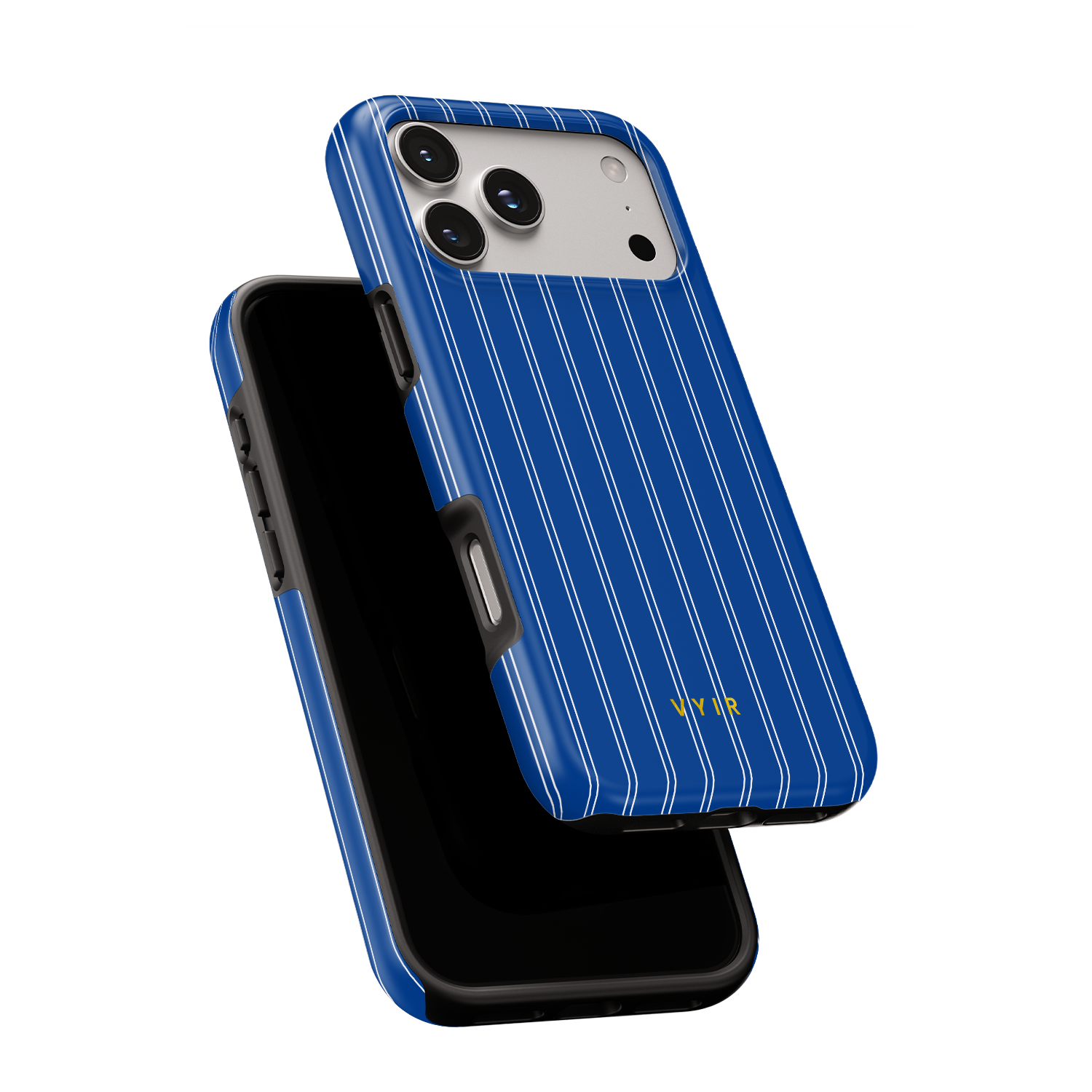 Vertical Stripes, Mediterranean Blue - Shockproof MagSafe iPhone Case - VYIR