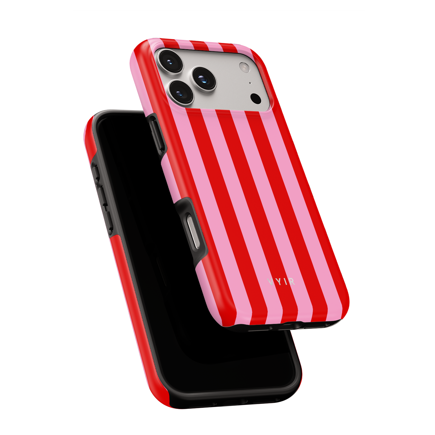 Vertical Stripes, Red Blush - Shockproof Phone Case - VYIR