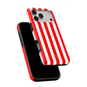Vertical Stripes, Red Silk - Shockproof MagSafe iPhone Case - VYIR