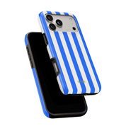 Vertical Stripes, Riviera Blue - Shockproof MagSafe iPhone Case - VYIR