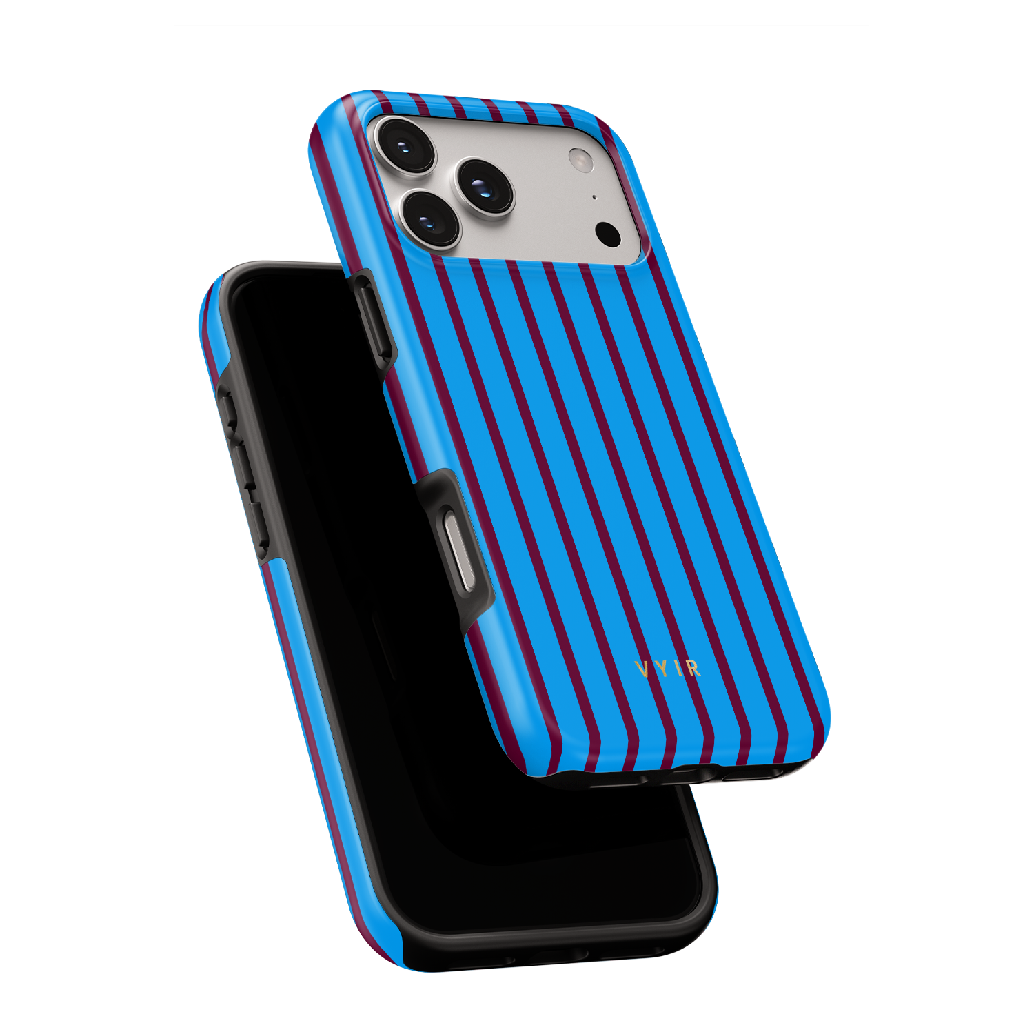 Vertical Stripes, Track Blue - Shockproof MagSafe iPhone Case - VYIR