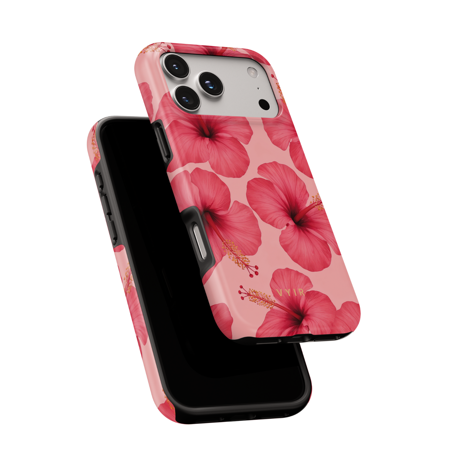 Pink Hibiscus Glow - Shockproof MagSafe iPhone Case - VYIR